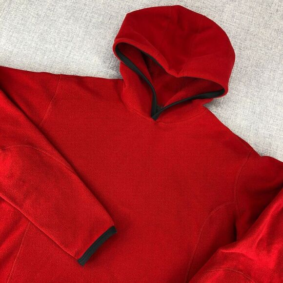 Nike Tops - Vintage‎ Y2K Nike Therma Fit Hoodie Pullover Red Women's Medium Back Pocket